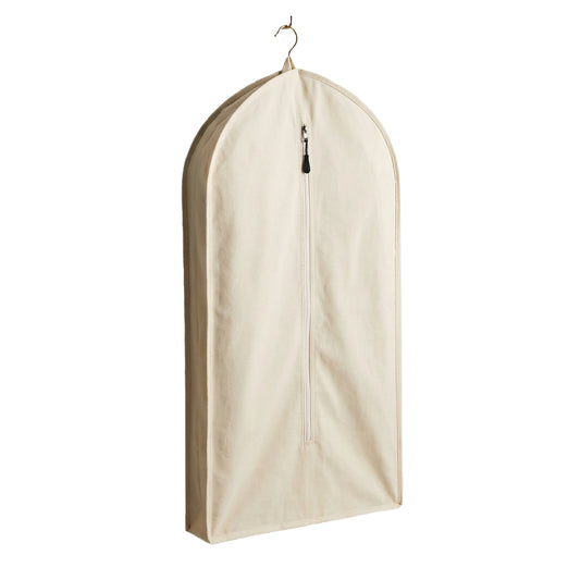100% cotton garment bag with zipper for clothing storage
