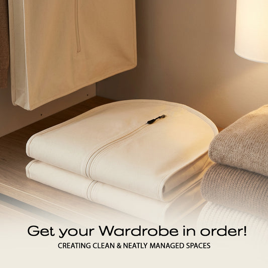 100% Cotton Garment Storage Bags – Breathable Reusable Clothing Covers